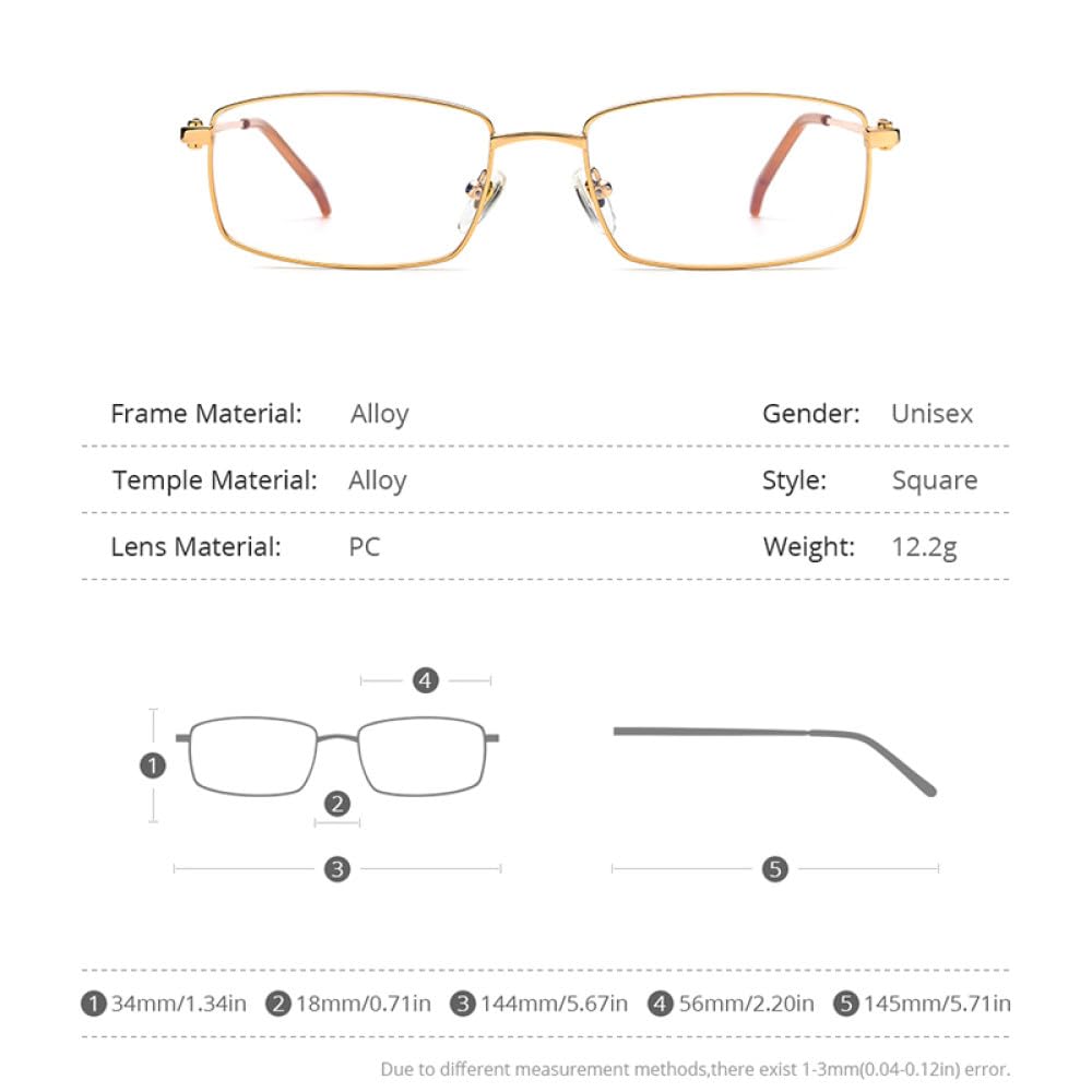 MUTYNE Montura de gafas de aleación para hombre, anteojos cuadrados Retro Vintage, gafas