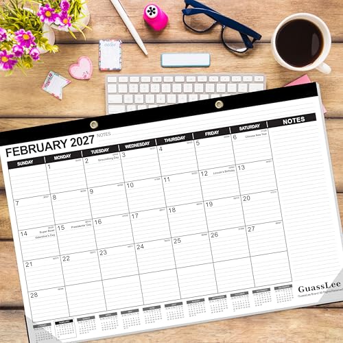 Image of GuassLee Extra Large Desk Calendar 2026, 19 Months Jumbo Desk /Wall Calendar from Jun. 2026 through Dec. 2027, 30 x 20 Inches Hanging Planner with Julian Date, Notes for Home School Office Organizing