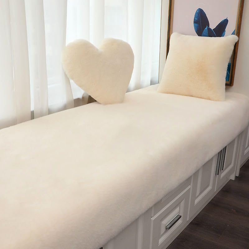 Tapis en peluche doux beige 90 x 200 cm tapis de chambre cosy