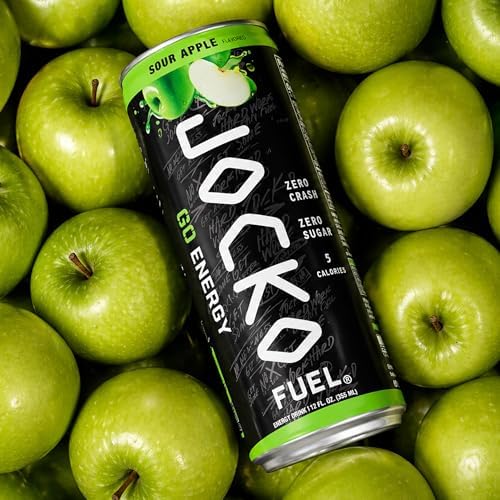 Image of Jocko Fuel GO Energy Drinks, Sour Apple - 95mg Caffeine with Added Adaptogens, Vitamin B12 & B6, & L Theanine for Mood & Focus Support, No Sugar, 12 Pack - Packaging May Vary