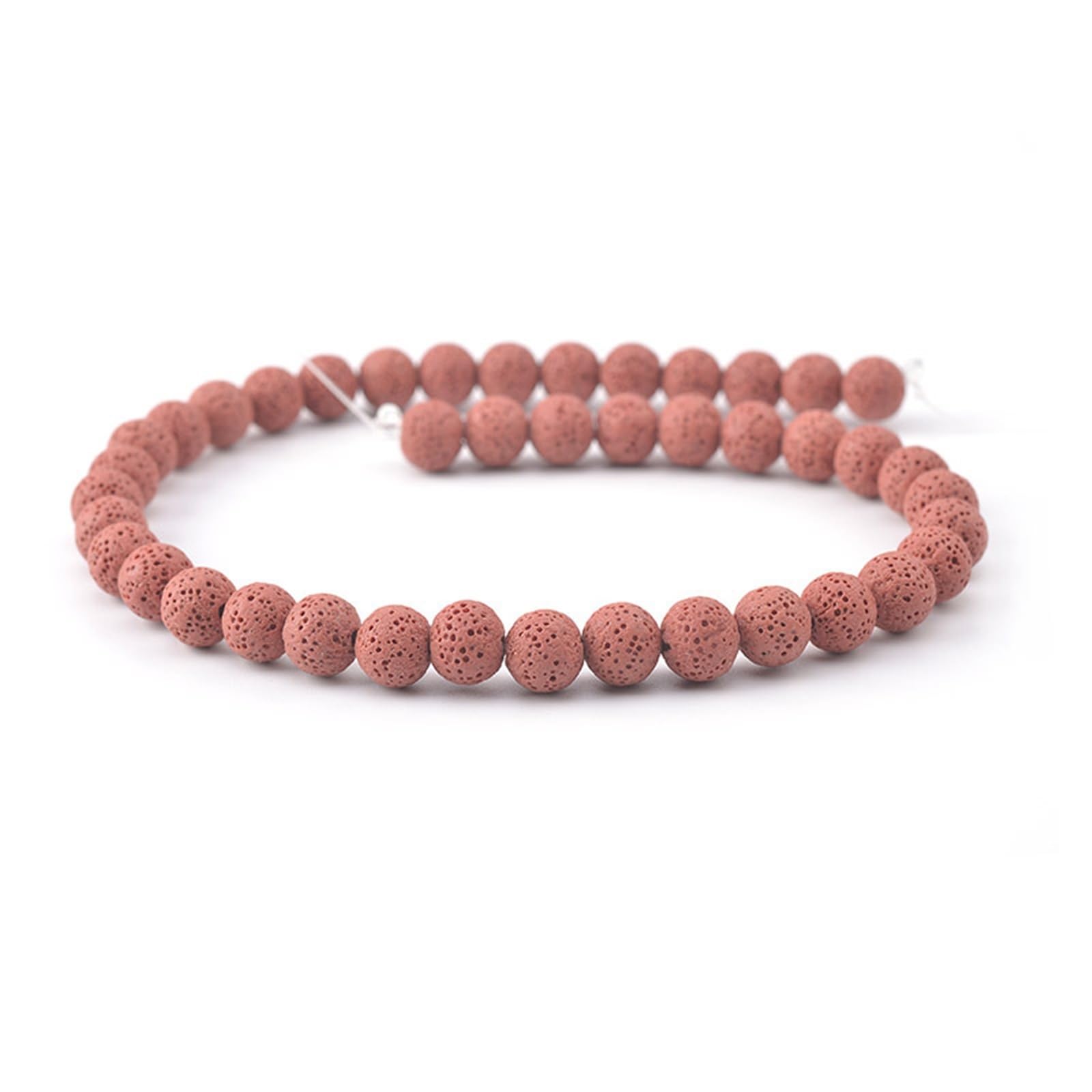 QuxetlRyz Craft Beading Kit Natural Stone Beads Colorful Black Round Loose 6mm-16mm for DIY Necklace Bracelet Jewelry Making(Red,6mm 60beads)