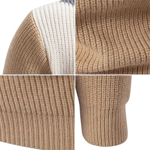 Men's and Warm Color Block Sweater Knit Tops Man Clothes3