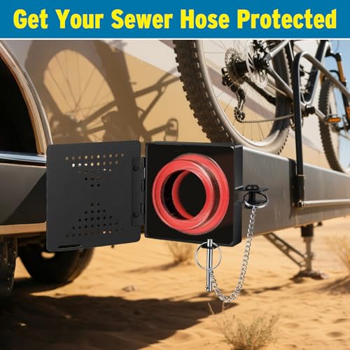 Image of RV Bumper End Cap Fits Standard 4-Inch Square Camper Bumpers, 2 Pack Aluminum Camper Bumper End Caps Heavy Duty with Ventilation, Secure Sewer Hose Storage, Square Bumper Caps
