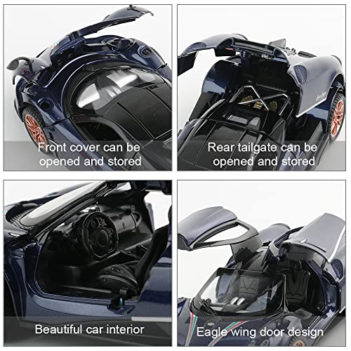 Diecast Toy Car Collectible Pagani Huayra Dinastia Sports Car Model,1:32 Scale Zinc Alloy Simulation Casting Pull Back Vehicles With Lights And Music For Toddlers Kids Children Gift(Blue) #TOP4