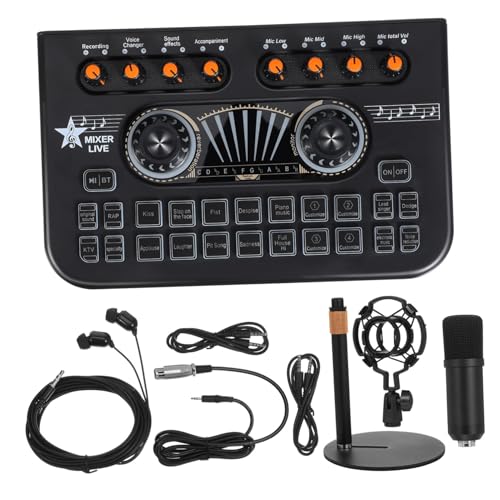 SOIMISS Carte pour Live et Streaming Table de Mixage Audio avec Changeur de Voix Équipement de Podcast pour Gamers et Musiciens