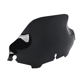 8 inch Windshield for Harley Davidson Touring Electra Glide Street Glide Tri Glide 1996-2013 Wave Windscreen (Black)
