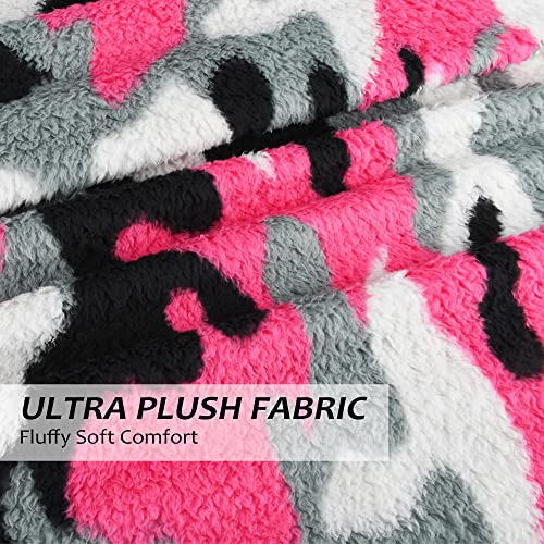 Catalonia Camo Sherpa Throw Blanket, Fuzzy Snuggle Blanket For Camping Traveling Couch Bed, Super Soft, Light Weight, Reversible, All Season Use, 50X60 Inches #TOP4