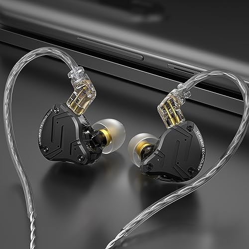 KZ ZS10 Pro X Auriculares Intrauditivos, 1DD 4BA Estéreo HiFi con Cable Monitores de Oído Cancelación de Ruido Auriculares con Cable Auriculares Controlador...