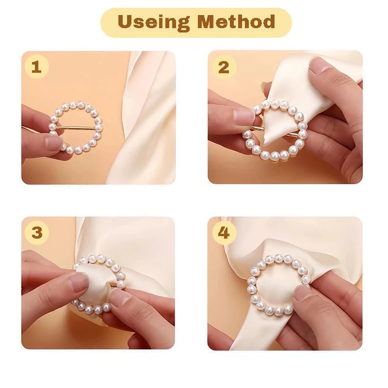 Image of 6PCS Scarf Ring Clip T-shirt Tie Clips Silk Scarf Ring for Women Clothing Shirt Waist Cincher Clips Metal Round Circle Clip Belt Buckle