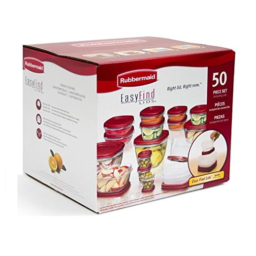 Rubbermaid Easy Find Lids Food Storage Containers, Racer Red, 50-Piece Set B002RSO2PW