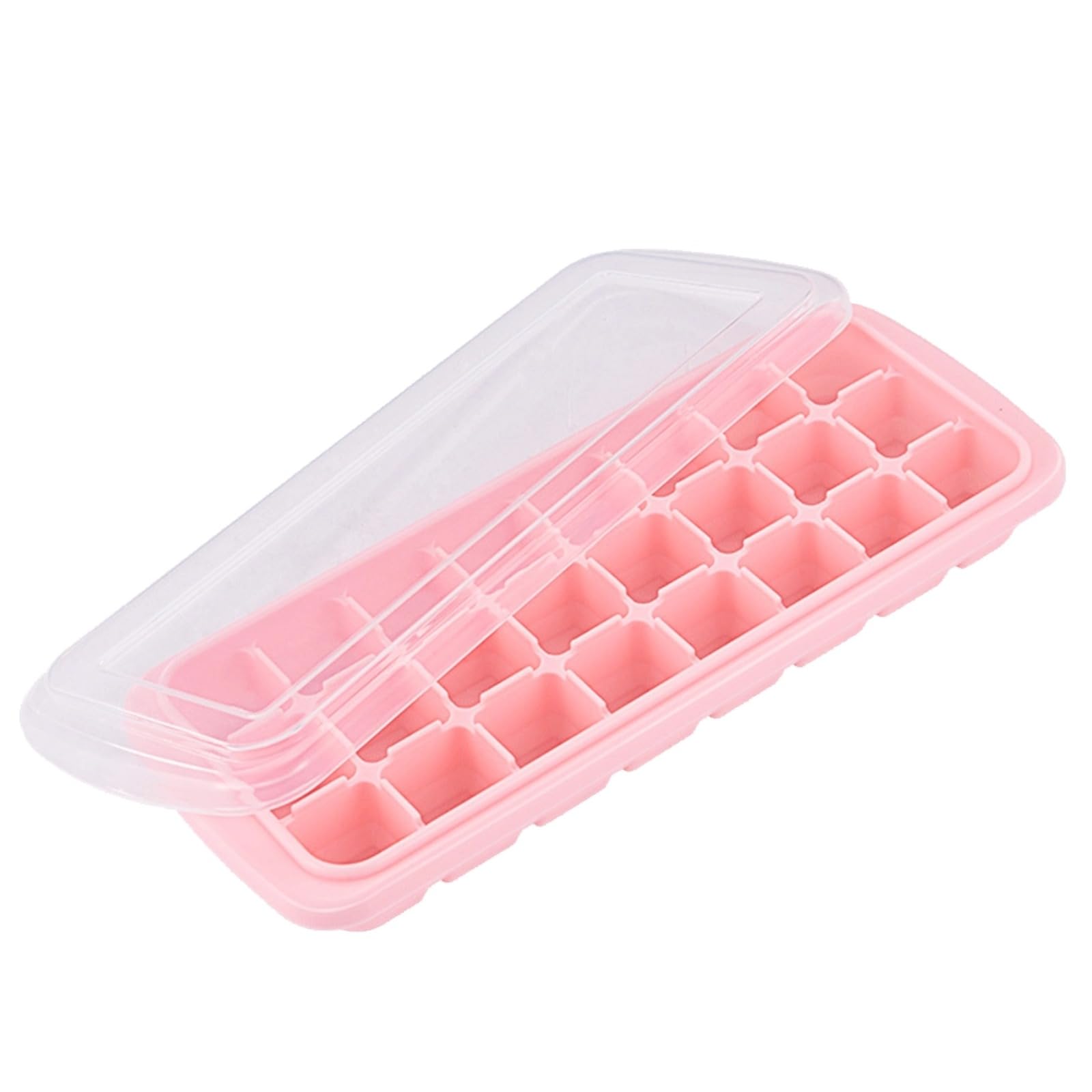 Silikon Eiswürfelform mit Deckel, 24 Fächer, sicher für Zuhause, Partys, Bars, langlebig, leicht zu lösen, BPA-frei, flexibles Design zum Einfrieren von Eiswürfeln