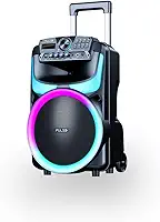 Caixa de Som Amplificada, Pulse Burst 400W, Cores RGB, Bluetooth, Entrada Auxiliar (AUX), USB, Cartão de Memória, P10 e Rádio FM, Até 5hrs de Bateria, Preto - SP405