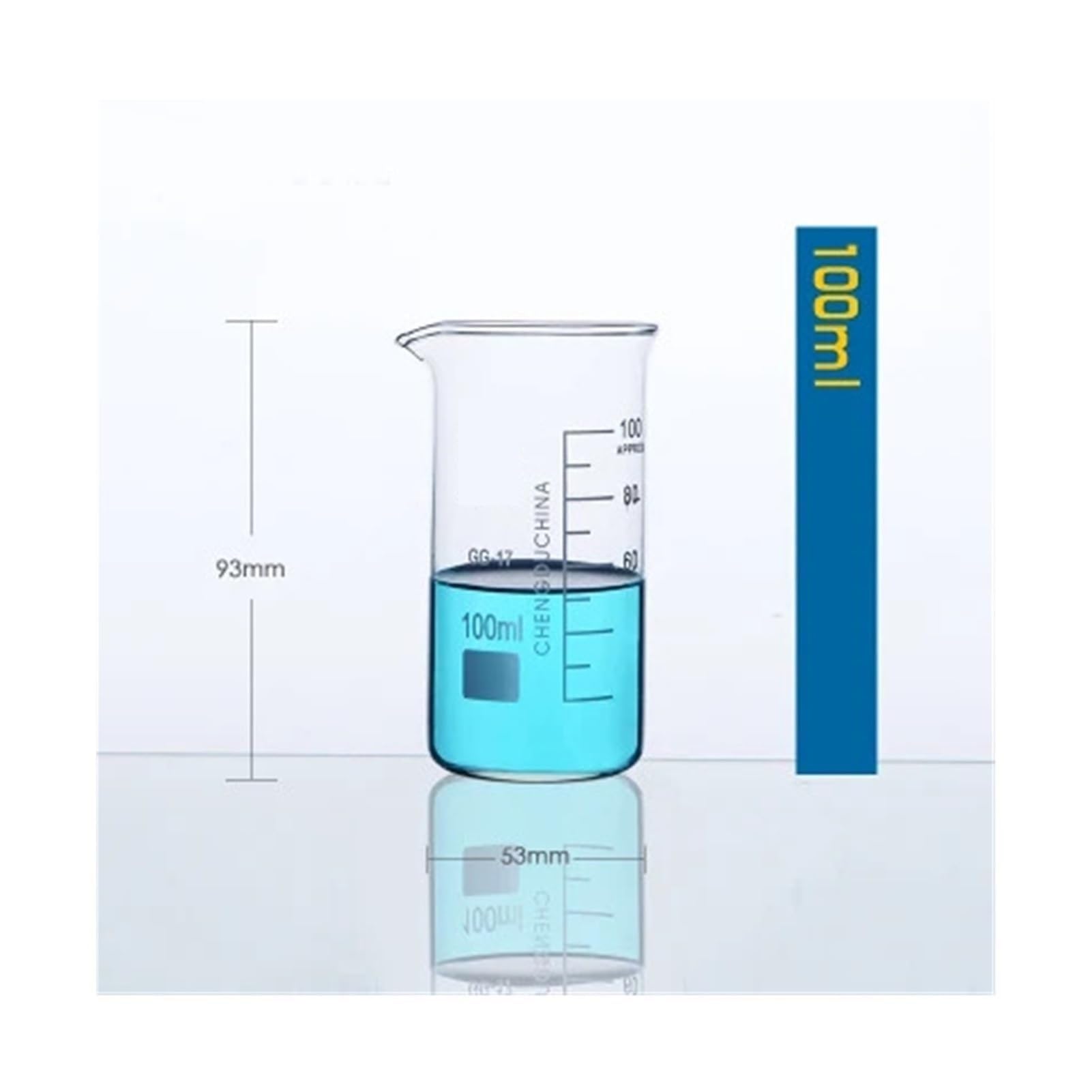una botella hirviendo, Vaso graduado de vidrio de borosilicato de alta graduación for laboratorio, de forma alta. Equipo de laboratorio.(250mL 4pcs)