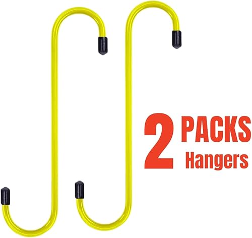 Miniatura 2 de Perchas de pinza de freno, paquete de 2 ganchos de acero resistentes con puntas de goma para trabajos de frenos automotrices (amarillo)