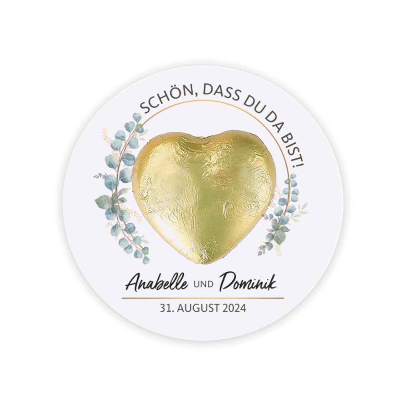 Herz & Heim® Gastgeschenk zur Hochzeit (Eukalyptus, 40 Stück)