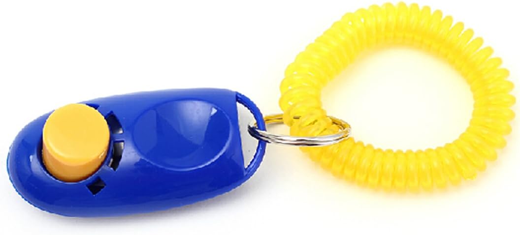 MR.Jiang Animal Pet Training Clicker Obedience Aid + Wrist Strap Light Weight Universal Mini Blue