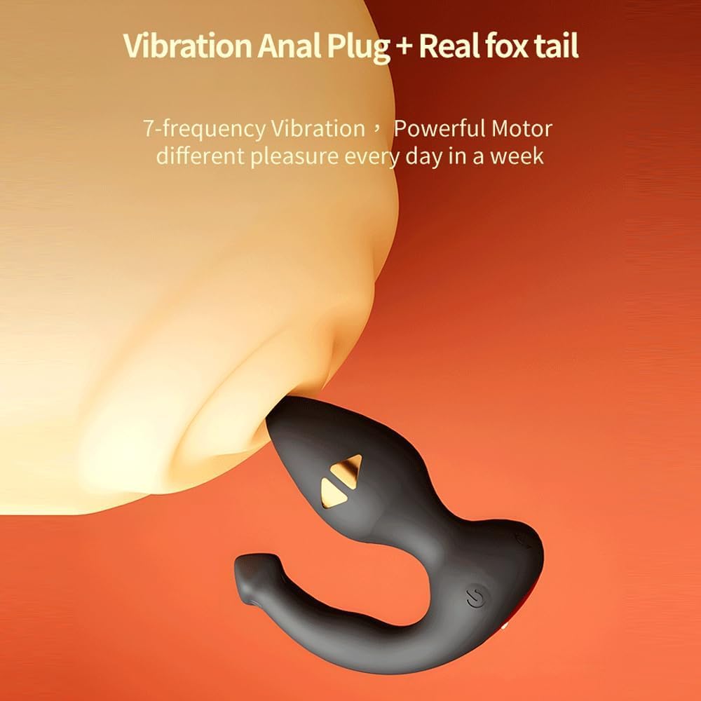 Fuchs Schwanz Elektro Shock Analvibratoren mit 7 Vibration 3 Elektroschock Modi G-Punkt Prostata Stimulation Elektroschock Analplug Sex Spielzeug Frau Cosplay SM Analspielzeuge für Frauen Paare