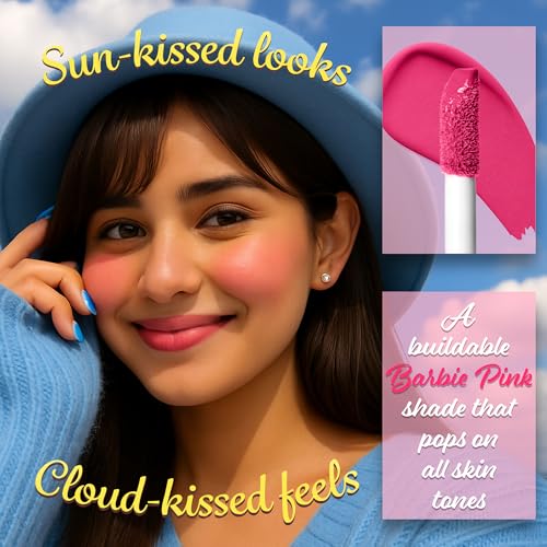 Image of FACES CANADA Cloud Love Liquid Blush - Love Letter 02, 5ml | Pink Flushed Look | Long Lasting | Blends Easily | Blurred Matte Effect | Lightweight | Natural Tint | Cushion Applicator | Niacinamide Infused