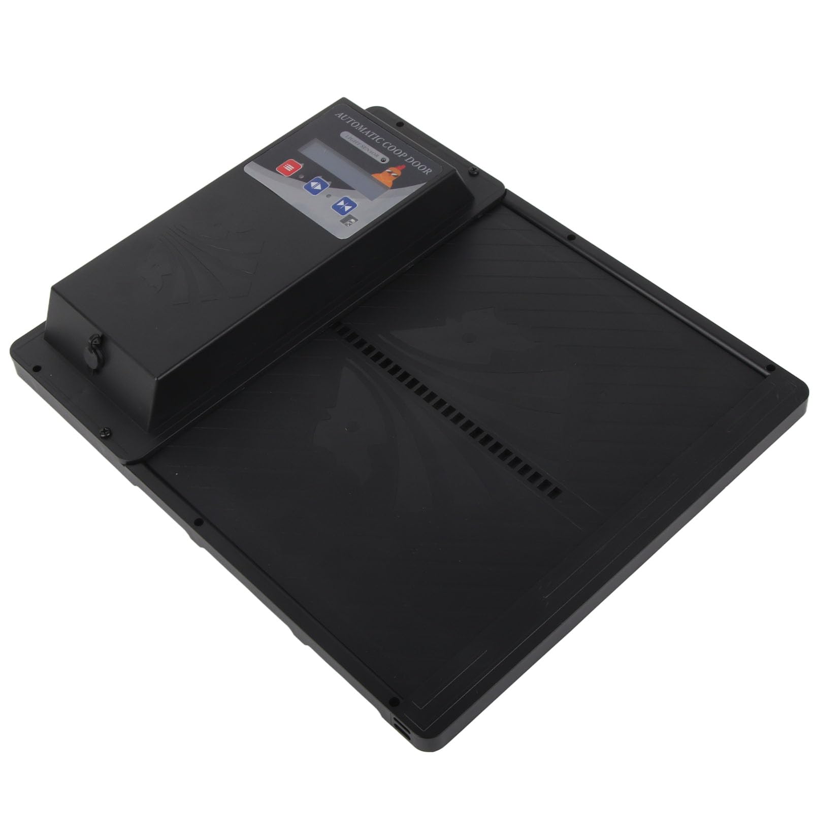 Ouvre-Porte Coopérative Automatique, Ouverture Horizontale à Distance de Télécommande de Poulaise Poulailleur Poulailleur Coupteur d'éclairage pour Protection Contre la Volaille (Black)