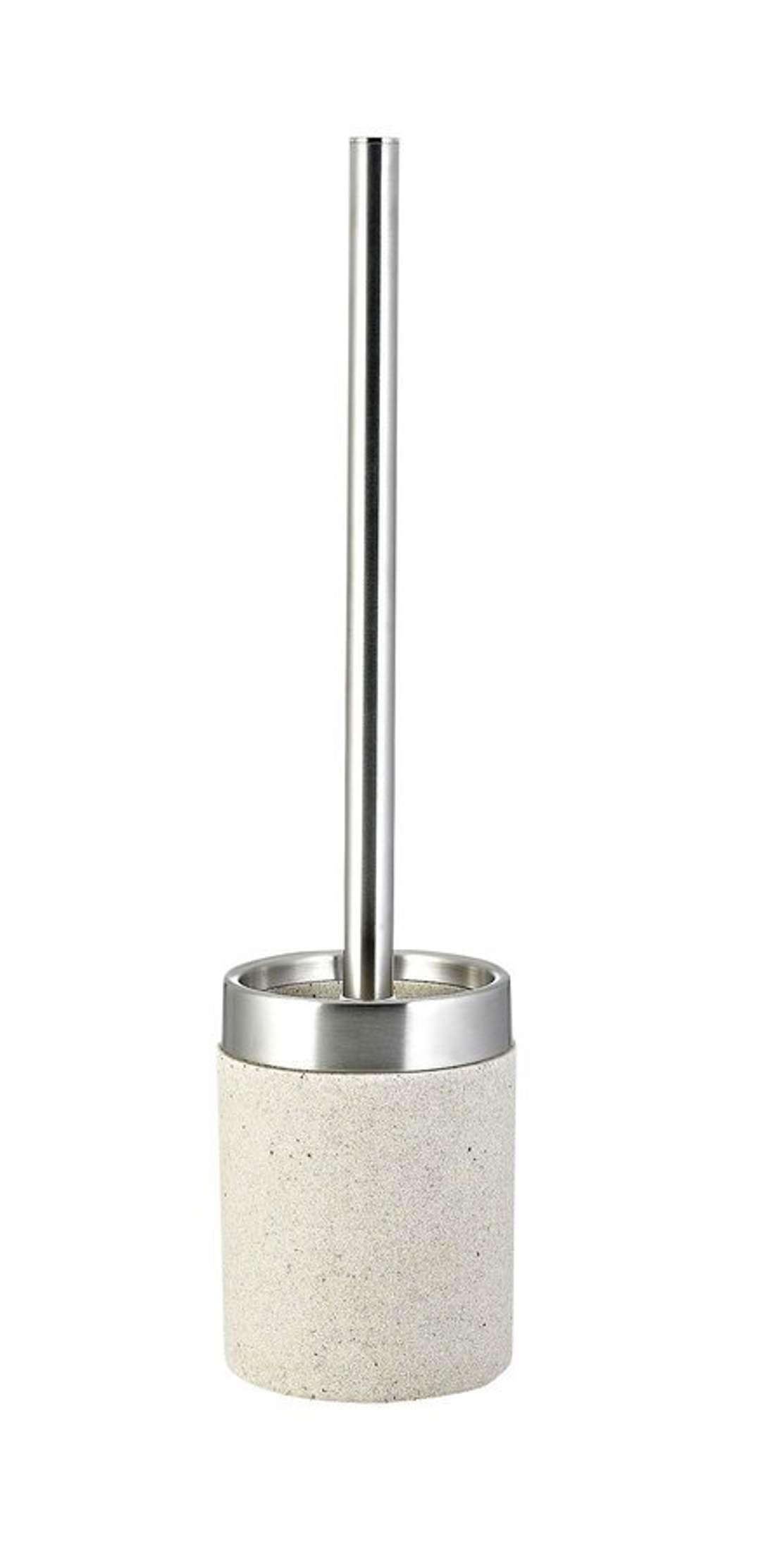 RIDDER Toilet Brush, Polyresin with Stainless Steel Handle, Ecru
