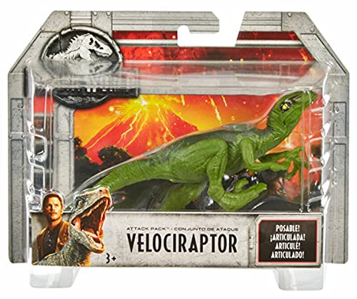 Jurassic World Velociraptor Verde Dinosauro del Film con 5 Punti di Articolazione, 10 cm, FPF13