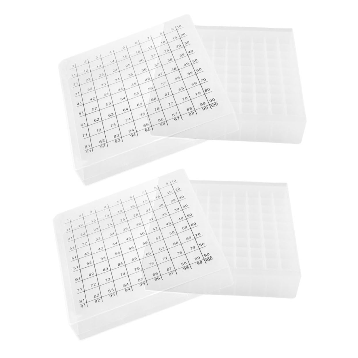 SOLUSTRE Lab Freezer Box Lid 100-slot Tube Storage Box Microsmall Tube Holder Cryogenic Container