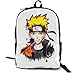 Naruto Kurama 16.5 pulgadas doble compartimento estudiante mochila mochila escolar adecuada para niños y niñas escuela colegio viajes al aire libre