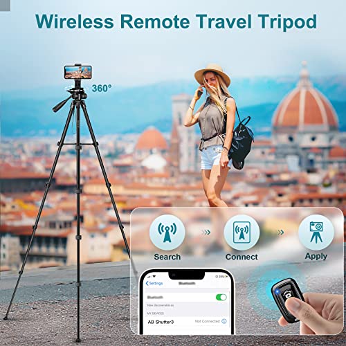Image of JOILCAN Phone Tripod, 68 inch Tripod for Phone Stand Video Recording Photos, Travel Floor Tripods Compatible with iPhone Canon Nikon DSLR, Cell Phone Tripods with Remote /Travel Bag