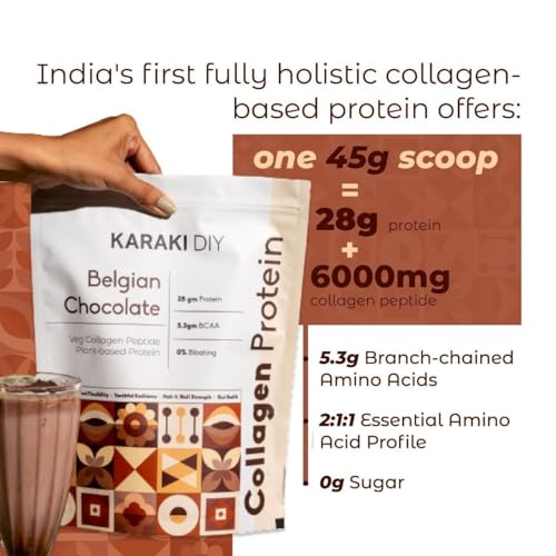 Image of Vegan Collagen Protein Powder | Belgian Chocolate - Dark Cocoa Flavour | Pack of 4 x 675g | 2 Months Supply | 28g Protein per Serving | 6000mg Collagen Peptides, BCAA & Essential Amino Acids | UNISEX
