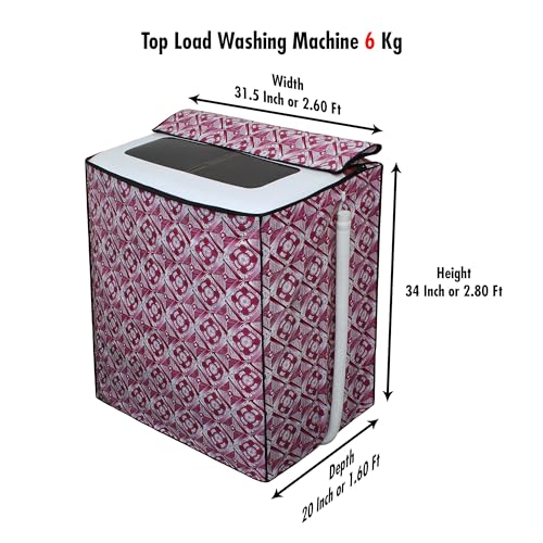Image of DREAM CARE Waterproof & Dustproof Washing Machine Cover Top Load & Semi Automatic Suitable for 6 kg, 6.2 kg, 6.5 kg (80 x 86 x 51 cms)