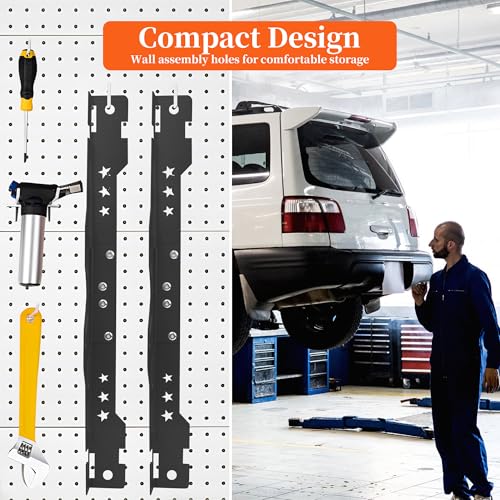 Image of Toe Alignment Tool Plates 2Pcs, Wheel Toe Alignment Tool Plate with 2Pcs Tape Measures, with Hanging Holes - Fast and Accurate Measurements,Suitable for Various Vehicles (Requires Connection) Black
