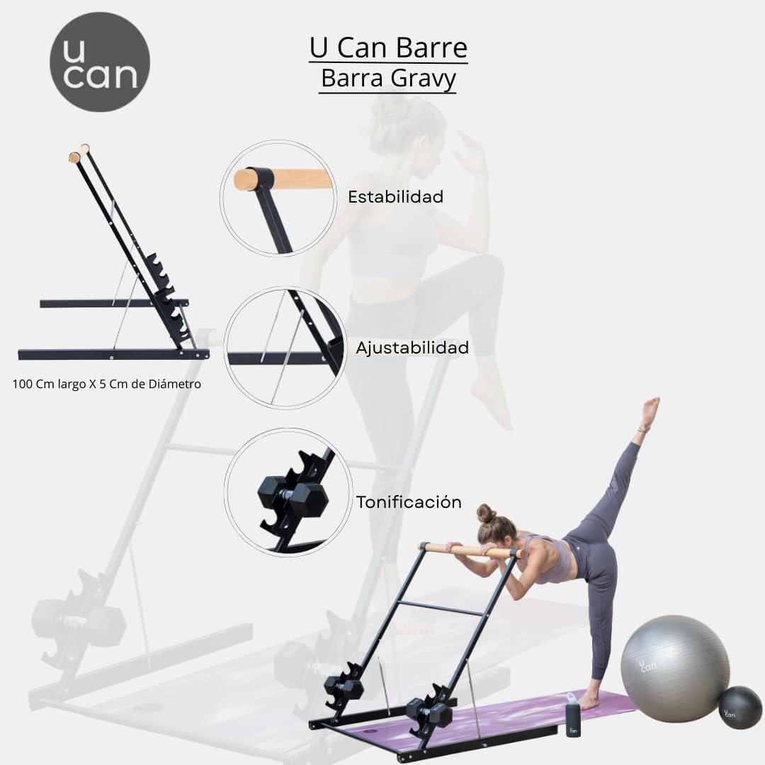 U Can - Barra De Ballet De Danza Para Pared Estática | 120 Cm De Largo