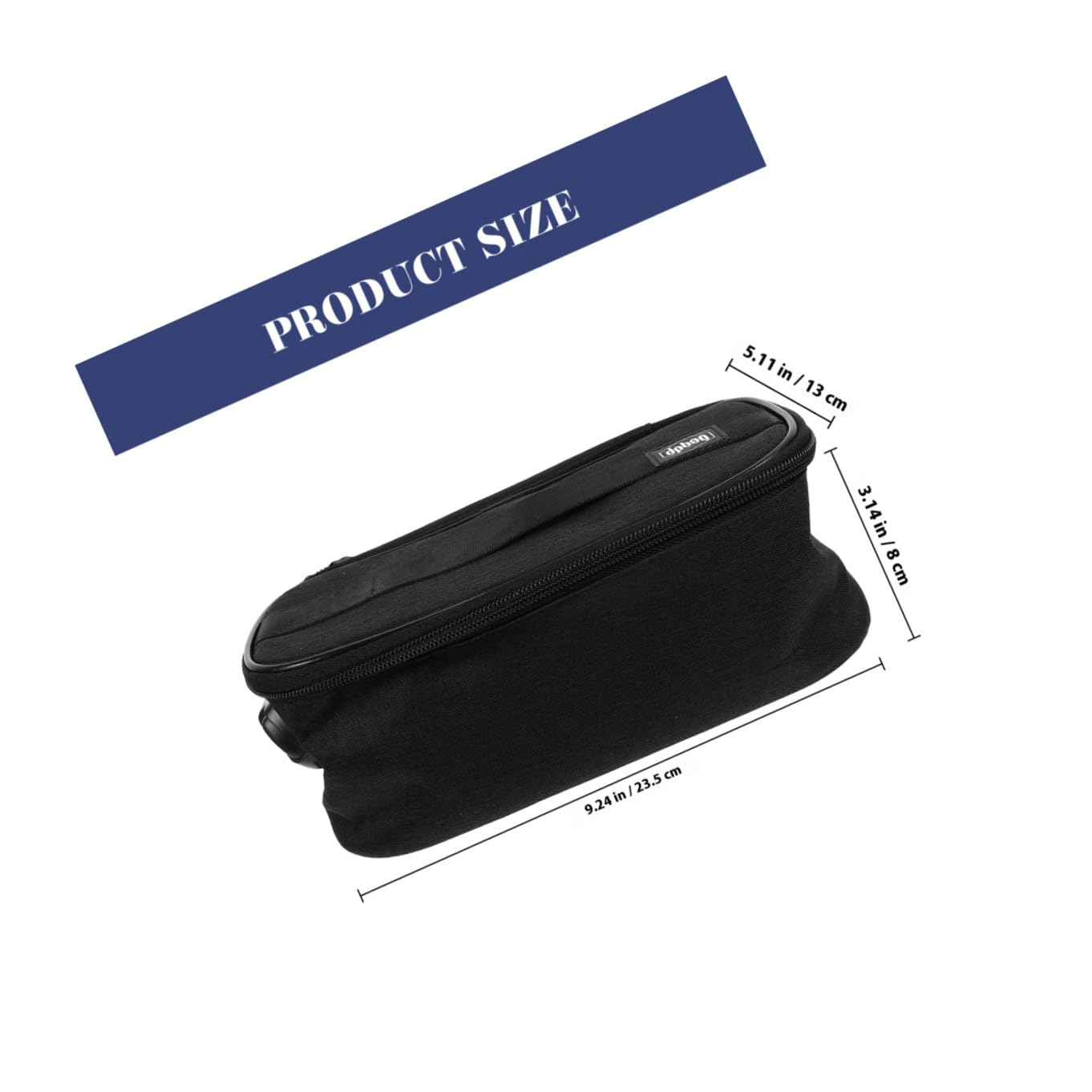 Schwarze Kosmetiktasche mit Reißverschluss aus Oxfordstoff mit Fächern