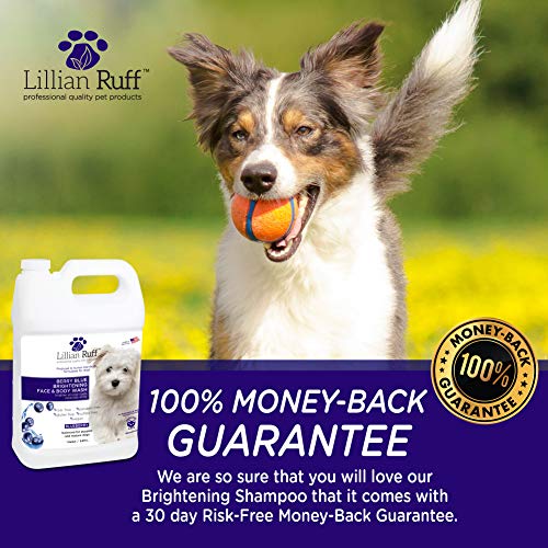 Lillian Ruff Berry Blue Brightening Face And Body Wash For Dogs And Cats - Tear Free Blueberry Shampoo - Remove Tear Stains, Hydrate Dry Itchy Skin, Add Shine & Luster To Coats - Made In Usa (Gallon) #TOP4