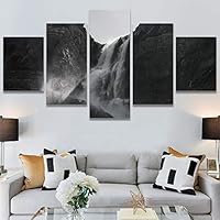 SIGNWIN 5 Panel Canvas Wall Art High Contrast Scenery for Home Decorations Ready to Hang - 60