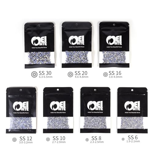 Image of Hotfix Rhinestones Bulk 300PCS SS30 (6.3-6.5mm), Silver Glass Rhinestones for Clothes, Tumblers, Shoes DIY, Heat Transfer Flatback Gems for Crafts & Decoration