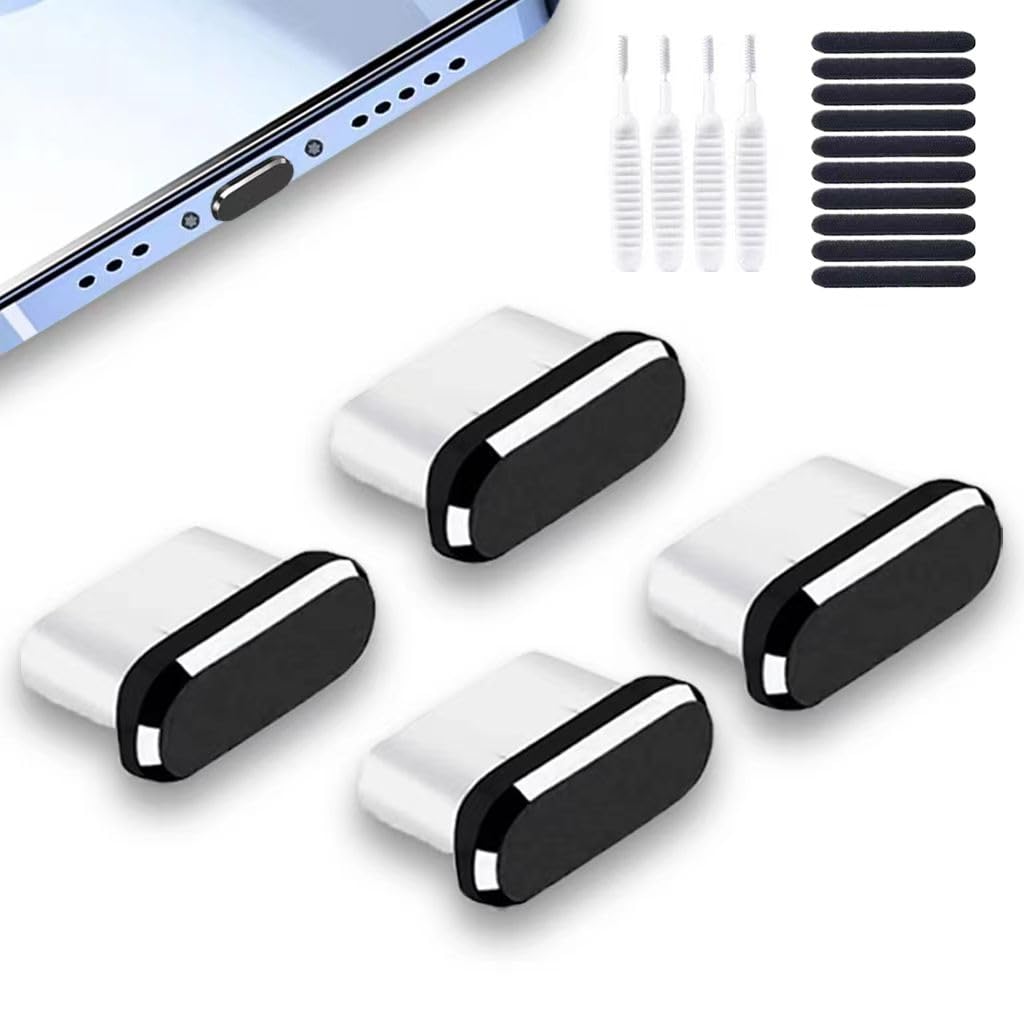 Photo 1 of 10 Nylon Speaker Mesh,4 USB Type-C Metal Dust Plugs,Compatible with iPhone 16, Samsung Galaxy S25 with 4 Cleaning Brushes