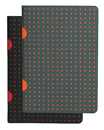 Black on Red / Grey on Orange Journal: Gridded B7 (Cahier Circulo)
