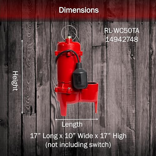 Red Lion 14942748 Rl-Wc50Ta 115 Volt, 1/2 Hp, 5600 Gph Cast Iron Sewage Pump thumb #2