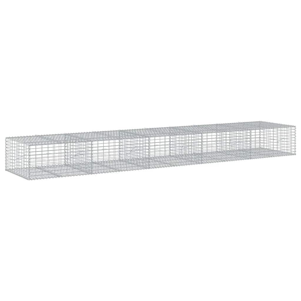 Kosz gabionowy z pokrywką 500x100x50 cm Żelazo ocynkowane | Montaż bez narzędzi, w zestawie haczyki dystansowe, do podparcia ściany ogrodowej