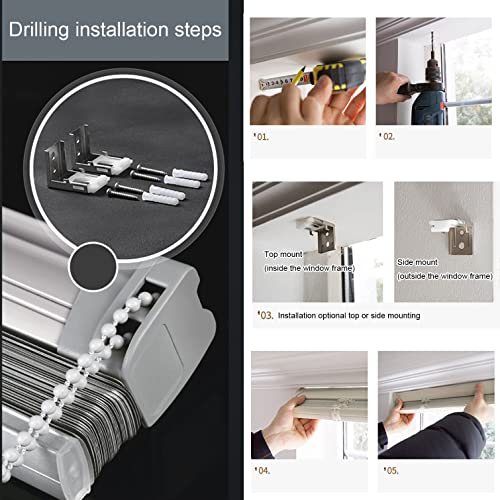 Persianas venecianas de aluminio gris con varilla de control para ventana 8