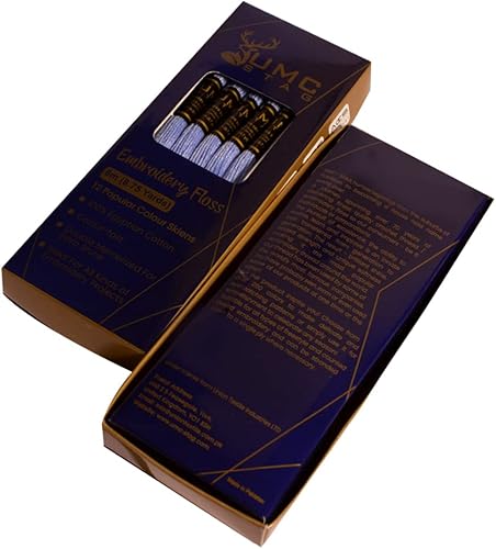 Miniatura 4 de UMC STAG Paquete de 12 hilos de bordar rojos de alta calidad, madejas 100% algodón egipcio de alta calidad, hilo de bordado de punto de cruz,