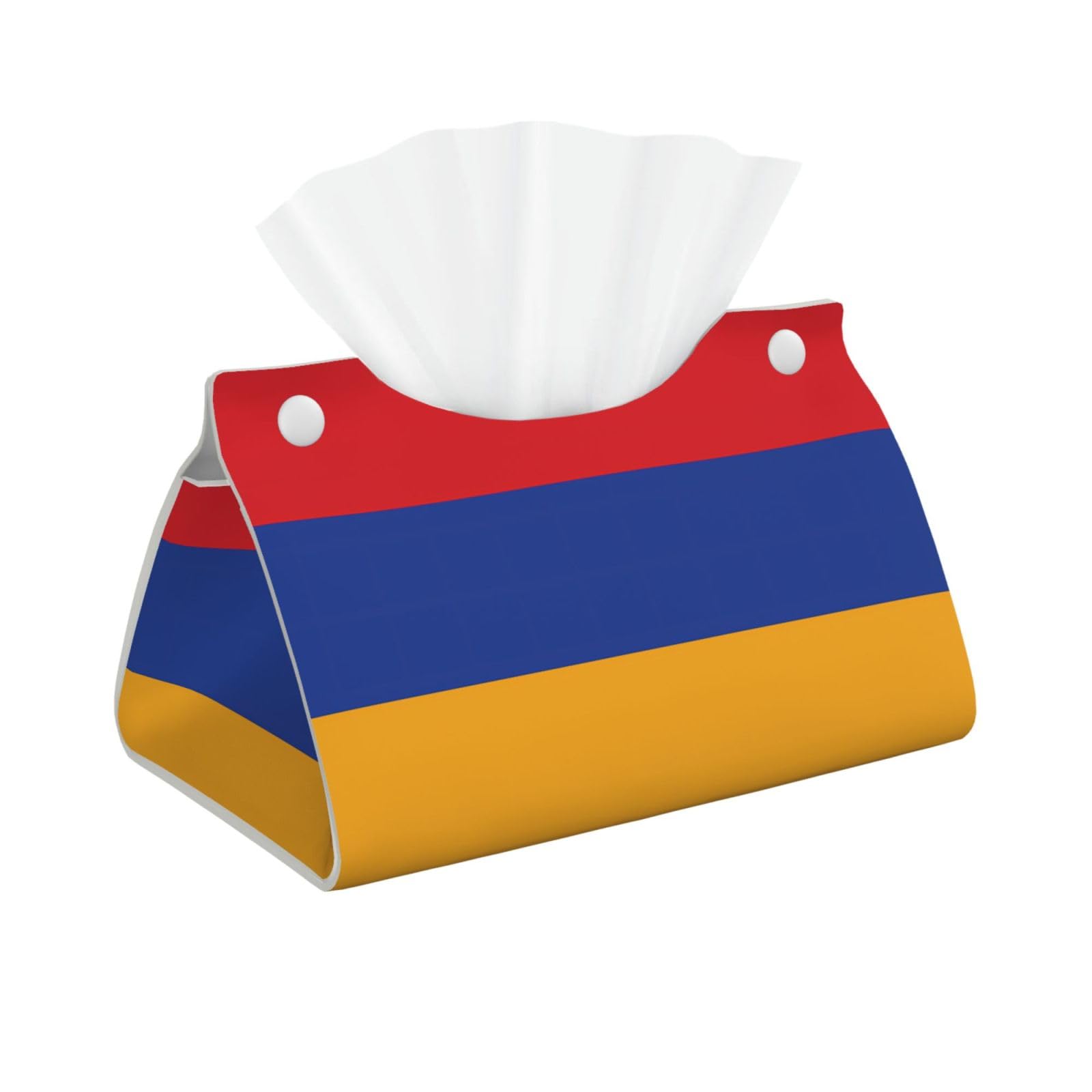 Flag of Armenia Long Leather Tissue Box Cover-Waterproof PU Leather Tissue Holder for Bathroom, Decorative Rectangular Tissue Case
