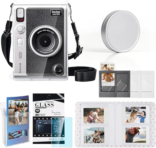 CAIYOULE Mini Evo Camera Case Accessories for Fujifilm Instax Hard Protective Camera Case with Lens Cap Screen Protector Mini Frames Album No Camera