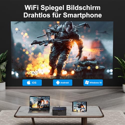 【Autofokus/Trapezkorrektur】Beamer VISULAPEX U1 WiFi6 20000 Lumens 1080P Full HD 4K Unterstützt, 200" Display, 4D Trapezkorrektur, Heimkino Video Beamer kompatibel mit Smartphone/TV Stick/PS5 - Image 7