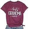 Grandma-T-Shirt-Women-Best-Grandma-Ever-Shirt-Letter-Print-Short-Sleeve-Grandmother-Tees-Tops Grandma T Shirt Women Best Grandma Ever Shirt Letter Print Short Sleeve Grandmother Tees Tops Purple