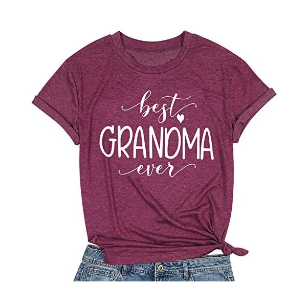 Grandma-T-Shirt-Women-Best-Grandma-Ever-Shirt-Letter-Print-Short-Sleeve-Grandmother-Tees-Tops Grandma T Shirt Women Best Grandma Ever Shirt Letter Print Short Sleeve Grandmother Tees Tops Purple