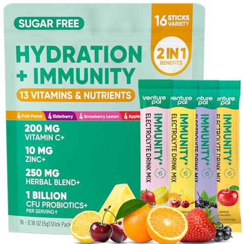 Venture Pal 2-in-1 Hydration + Immune Electrolytes Powder Packets with