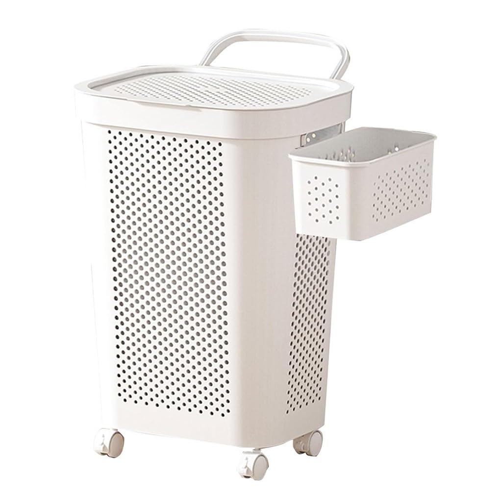 Cesto Portabiancheria Pieghevole Con Manici 36L 38x45 Cm In Cotone Naturale Bianco Crema 85290067