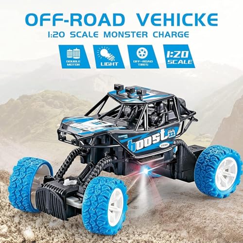 Image of RC Rock Crawler Car 4x4 Remote Control Off Road Vehicle | Big Wheel Climbing Stunt Toy | Rechargeable High Speed Car for Kids